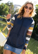 Load image into Gallery viewer, French Terry Multi Stripe Hoodie

