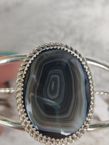 Sterling Silver Lace Agate Gemstone Bracelet