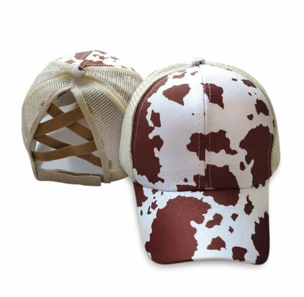 Brown Cow Print Trucker Hats