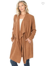 Load image into Gallery viewer, DRAPED OPEN FRONT CARDIGAN SWEATER
