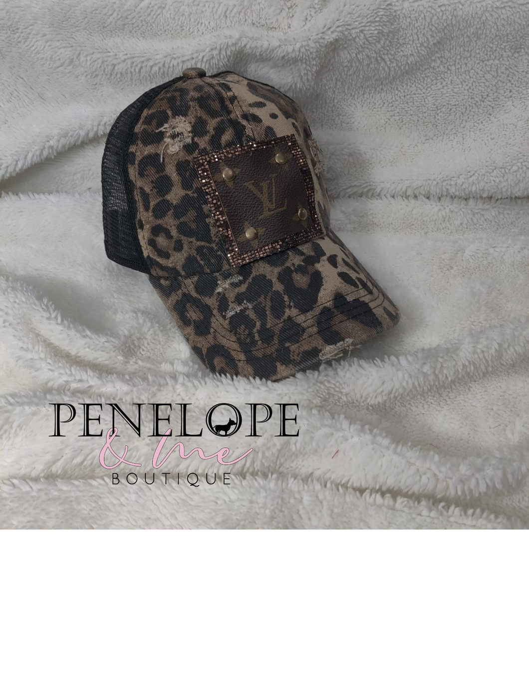 Up-Cycled LV Dark Leopard Hat – Farmhouse Treasures of Saratoga LLC and  Penelope & Me Boutique