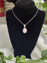 Load image into Gallery viewer, Sterling Silver Man Made Opal Necklace
