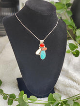 Load image into Gallery viewer, Sterling Silver Necklace With Turquoise, Opal, Spiny Oyster &amp; Bamboo Coral Gemstone&#39;s
