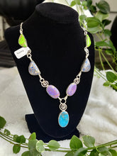 Load image into Gallery viewer, Sterling Silver With Enhanced Mojave Turquoise Necklace
