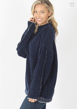 Load image into Gallery viewer, OVERSIZED MOCK NECK SWEATER (Blue)

