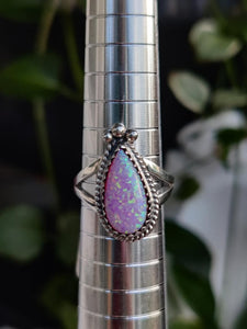 Sterling Silver Man Made Opal ring