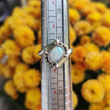 Load image into Gallery viewer, Sterling Silver Man Made Opal Ring
