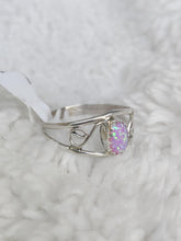 Load image into Gallery viewer, Sterling Silver Man Made Opal Ring
