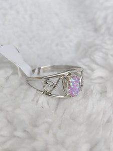 Sterling Silver Man Made Opal Ring