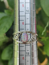 Load image into Gallery viewer, Sterling Silver Man Made Opal Ring
