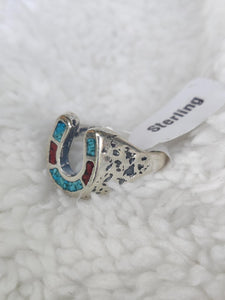 Sterling Silver Spiny Oyster Horse Shoe Ring
