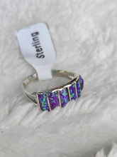 Load image into Gallery viewer, Sterling Silver Man Made Opal Ring
