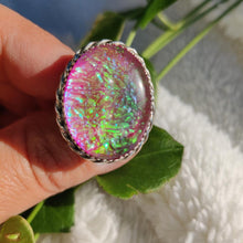 Load image into Gallery viewer, Sterling Silver Man Made Opal Ring
