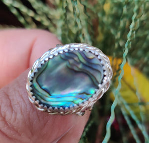 Sterling Silver Abalone Ring