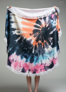 Tie Dye Round Beach Towel