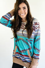 Load image into Gallery viewer, Cheyenne Aztec Print Hoodie
